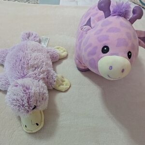 Purple Plush Giraffe and Duck Set